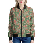 Indian Hamsa Pattern Print Women's Bomber Jacket