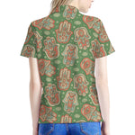 Indian Hamsa Pattern Print Women's Polo Shirt