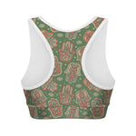 Indian Hamsa Pattern Print Women's Sports Bra