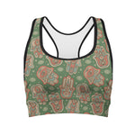 Indian Hamsa Pattern Print Women's Sports Bra