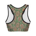 Indian Hamsa Pattern Print Women's Sports Bra