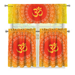 Indian Om Sign Print 3 Piece Kitchen Curtains
