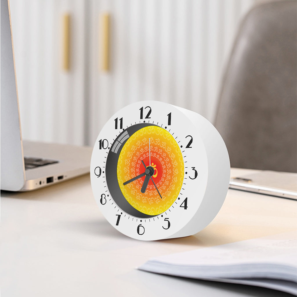 Indian Om Sign Print Alarm Clock