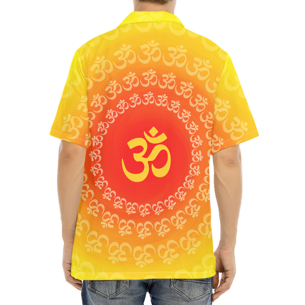 Indian Om Sign Print Aloha Shirt