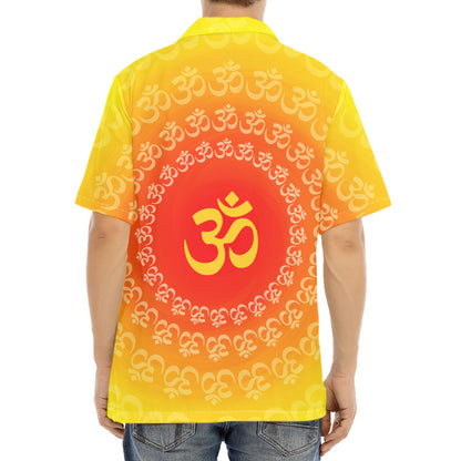 Indian Om Sign Print Aloha Shirt