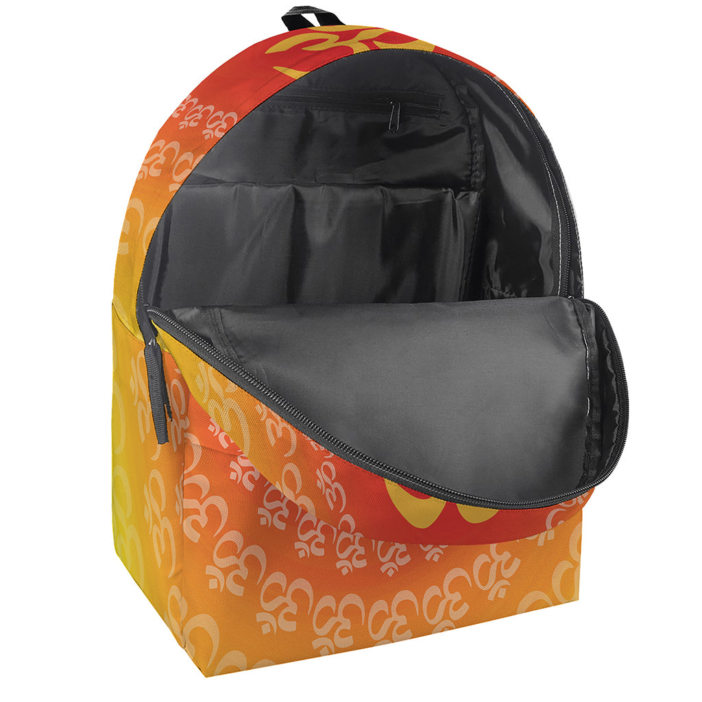 Indian Om Sign Print Backpack