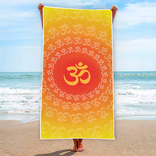 Indian Om Sign Print Beach Towel