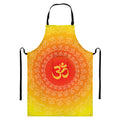 Indian Om Sign Print Bib Apron With Pocket