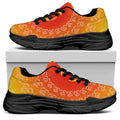 Indian Om Sign Print Black Chunky Shoes