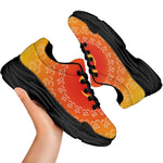 Indian Om Sign Print Black Chunky Shoes