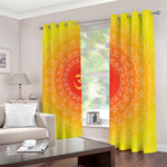 Indian Om Sign Print Blackout Grommet Curtains