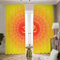 Indian Om Sign Print Dimout Pencil Pleat Curtains