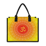 Indian Om Sign Print Canvas Tote Bag