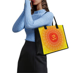 Indian Om Sign Print Canvas Tote Bag