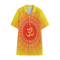 Indian Om Sign Print Cotton Hawaiian Shirt