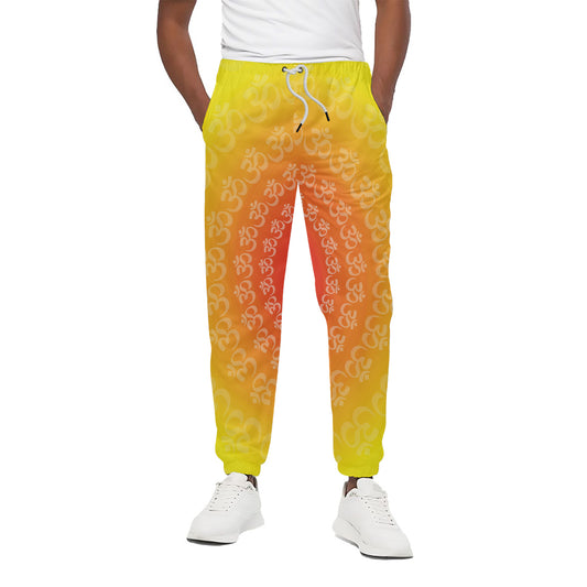 Indian Om Sign Print Cotton Pants