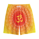 Indian Om Sign Print Cotton Shorts