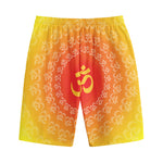 Indian Om Sign Print Cotton Shorts