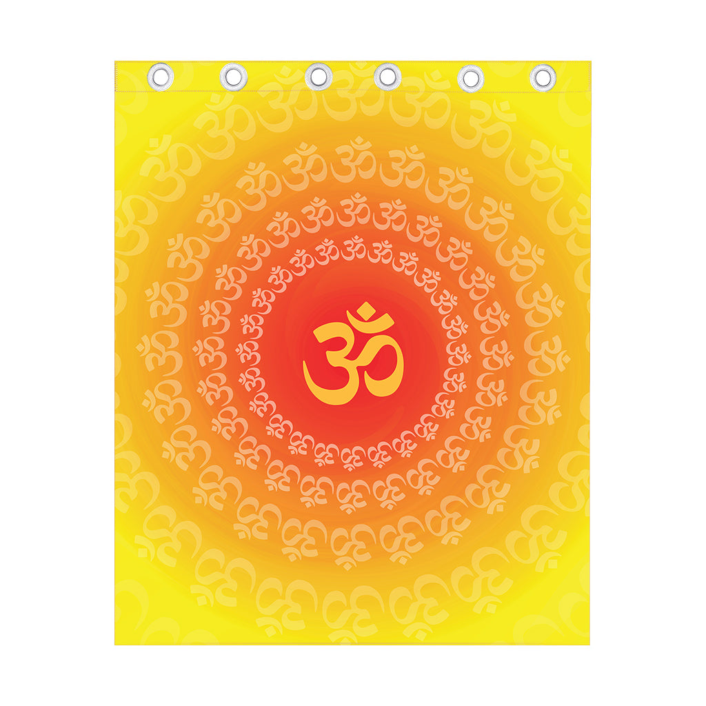 Indian Om Sign Print Curtain