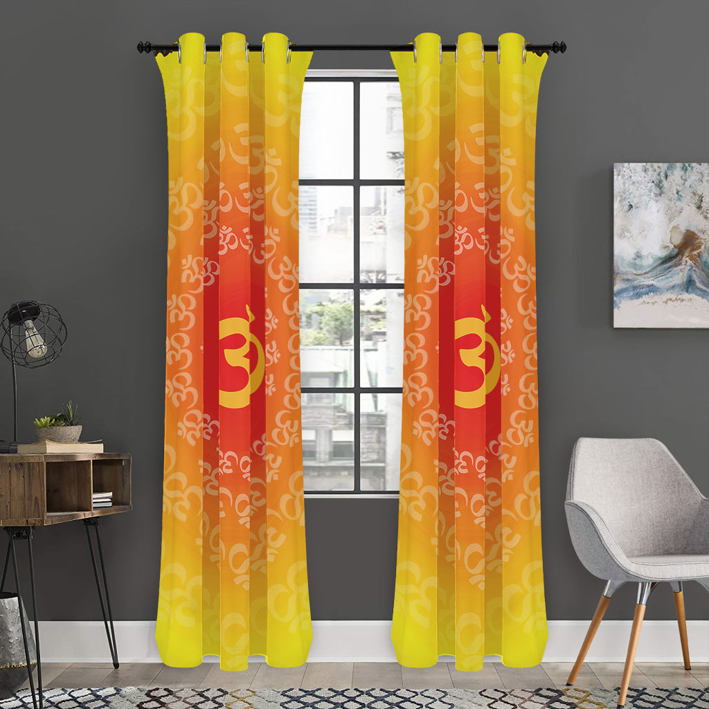 Indian Om Sign Print Curtain