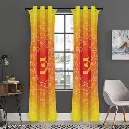 Indian Om Sign Print Curtain