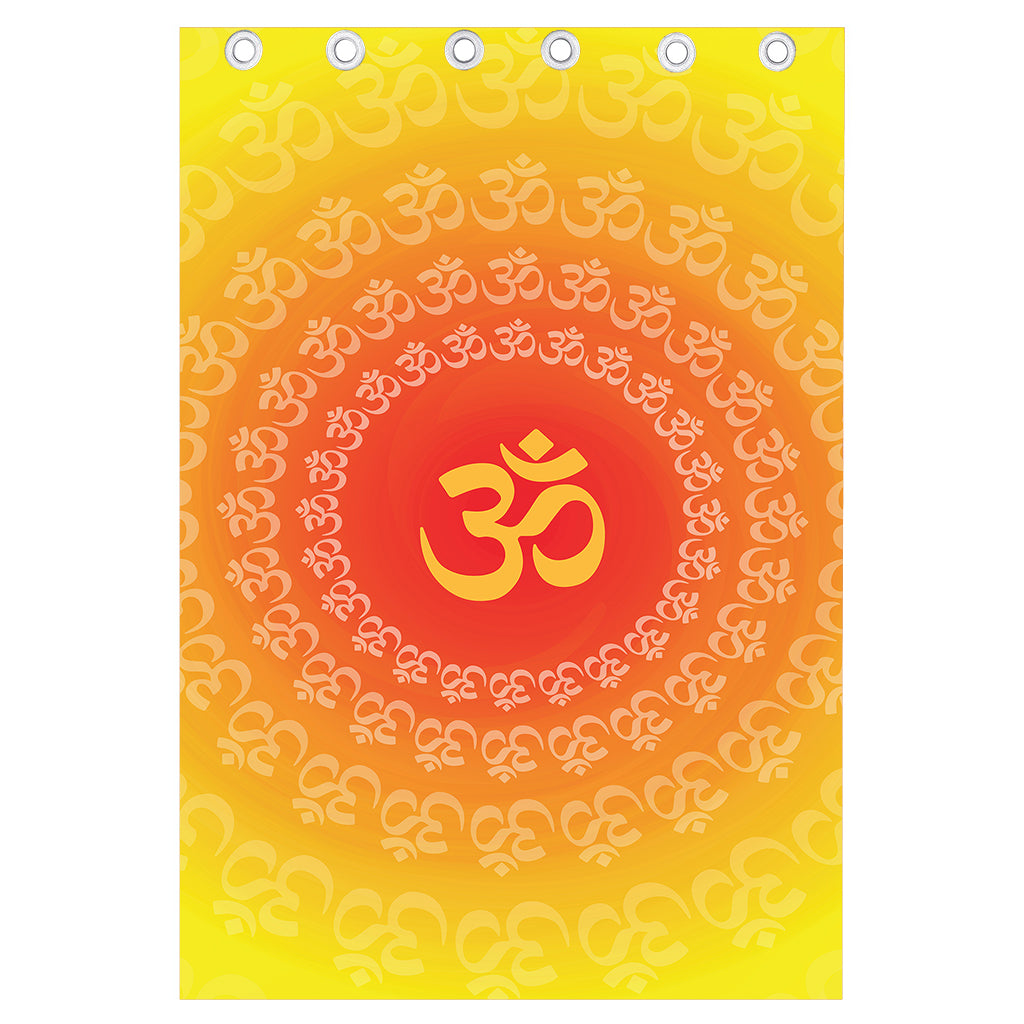 Indian Om Sign Print Curtain