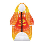 Indian Om Sign Print Dog Zip Up Hoodie