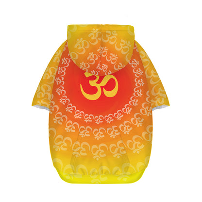 Indian Om Sign Print Dog Zip Up Hoodie