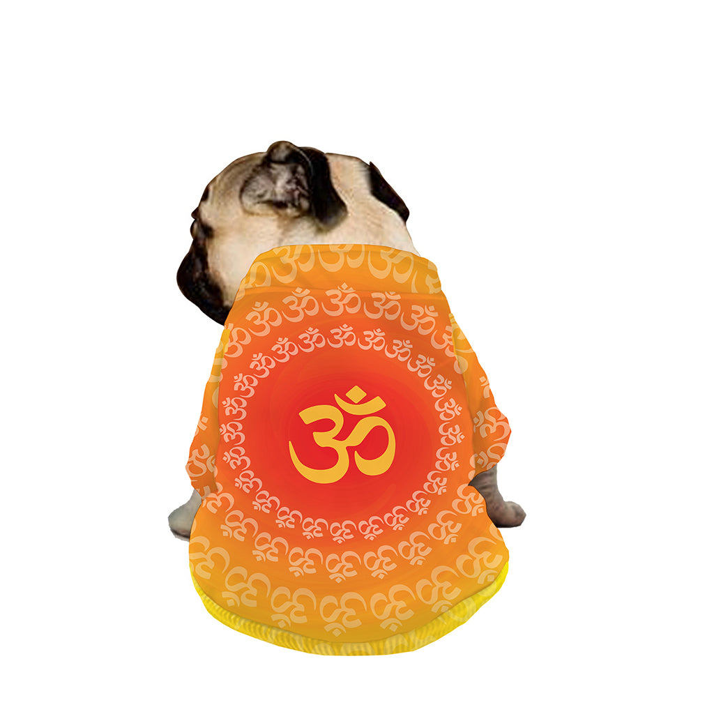 Indian Om Sign Print Dog Zip Up Jacket