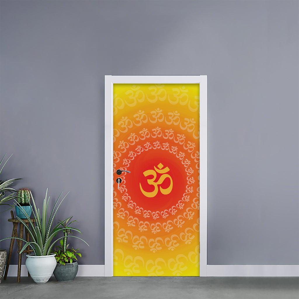 Indian Om Sign Print Door Sticker