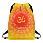 Indian Om Sign Print Drawstring Backpack