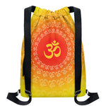 Indian Om Sign Print Drawstring Backpack