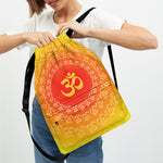 Indian Om Sign Print Drawstring Backpack