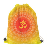 Indian Om Sign Print Drawstring Bag
