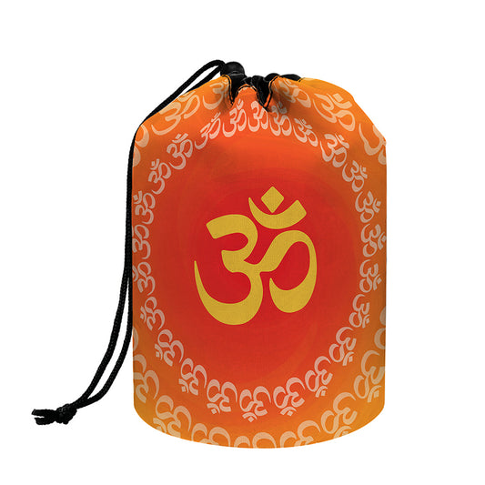 Indian Om Sign Print Drawstring Makeup Bag