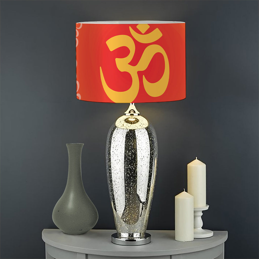 Indian Om Sign Print Drum Lamp Shade