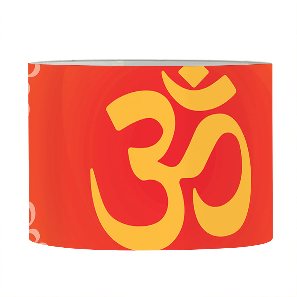 Indian Om Sign Print Drum Lamp Shade
