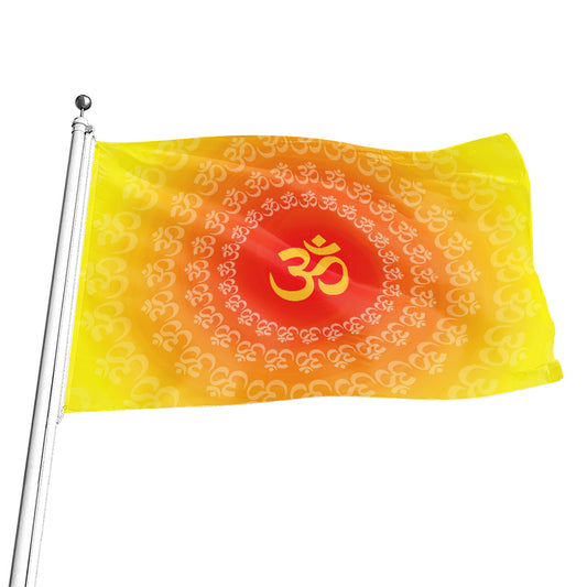 Indian Om Sign Print Flag