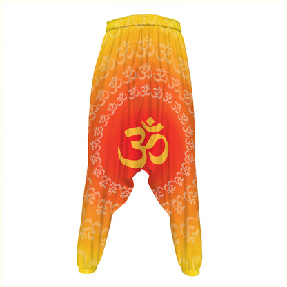 Indian Om Sign Print Hammer Pants