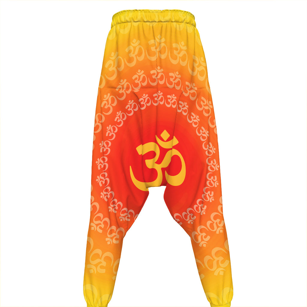 Indian Om Sign Print Hammer Pants