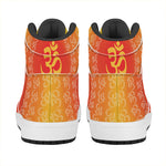 Indian Om Sign Print High Top Leather Sneakers