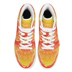 Indian Om Sign Print High Top Leather Sneakers