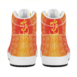 Indian Om Sign Print High Top Leather Sneakers