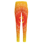 Indian Om Sign Print High-Waisted Pocket Leggings