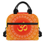 Indian Om Sign Print Insulated Lunch Bag