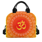 Indian Om Sign Print Insulated Lunch Bag