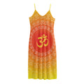 Indian Om Sign Print Jersey Midi Cami Dress