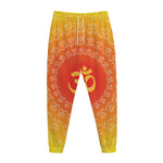 Indian Om Sign Print Jogger Pants