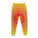 Indian Om Sign Print Jogger Pants