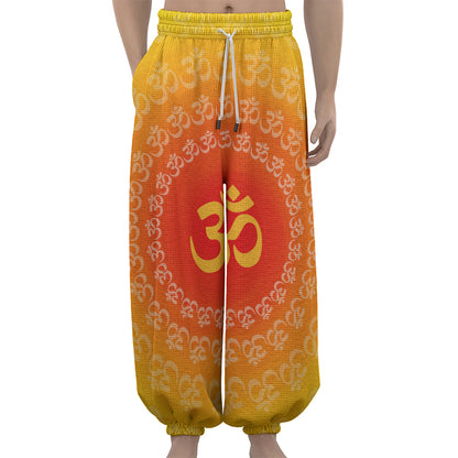 Indian Om Sign Print Lantern Pants